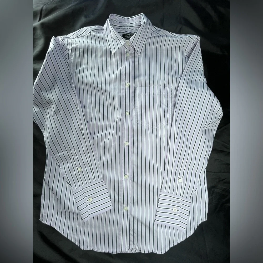 J.Crew Size 00  Garçon classic shirt in striped cotton poplin In Vintage Lilac - Picture 6 of 13